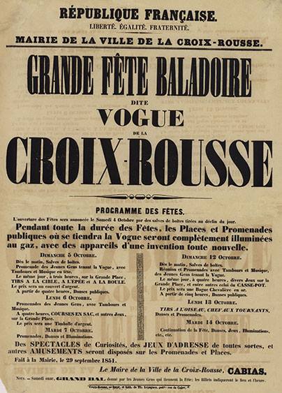 Affiche ancienne de la Vogue de la croix rousse